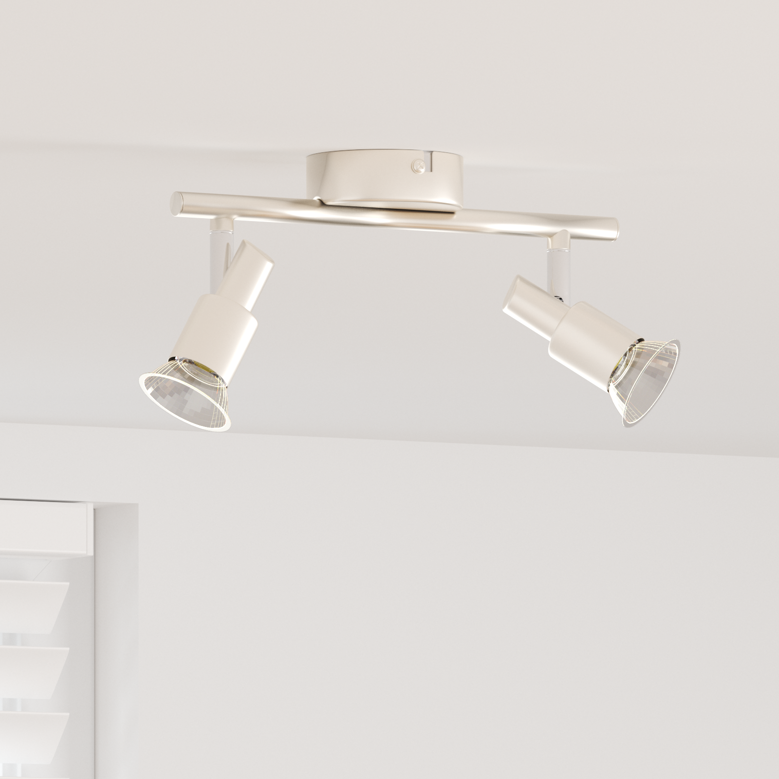 Faretto da Soffitto 2 Vie Regolabile Nickel Spazzolato GU10