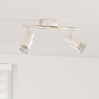 Faretto da Soffitto 2 Vie Regolabile Nickel Spazzolato GU10