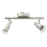Faretto da Soffitto 2 Vie Regolabile Nickel Spazzolato GU10