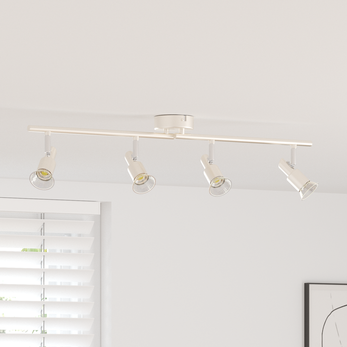 Faretto da soffitto 4 Vie Regolabili in Nickel Spazzolato GU10