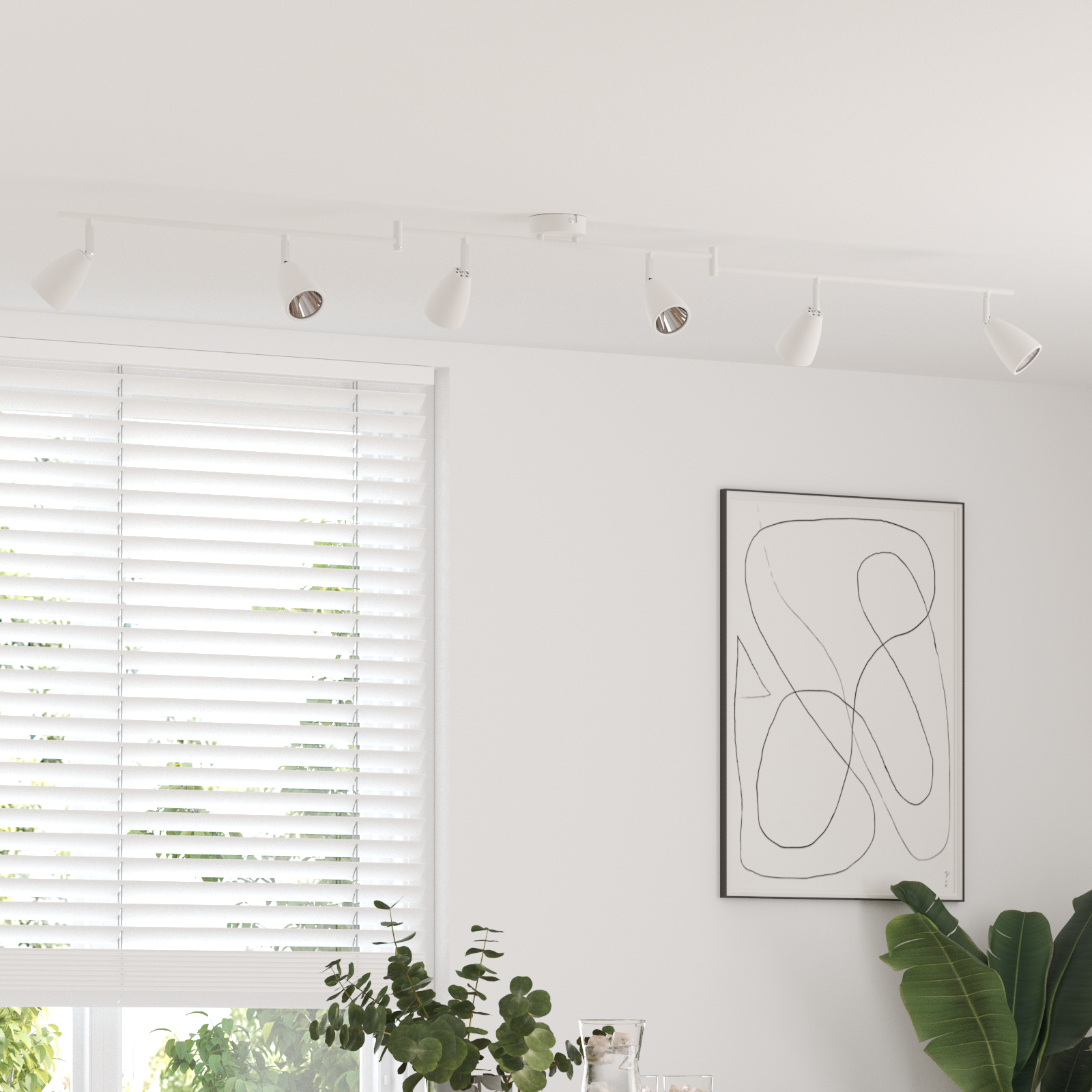 Faretto da soffitto 6 vie regolabile bianco GU10