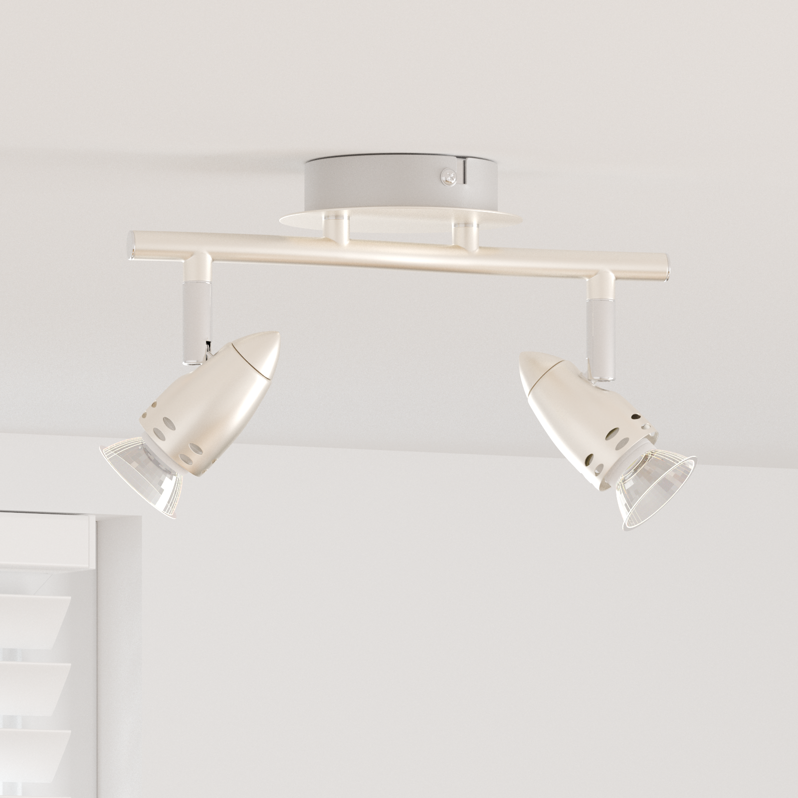 Farettto da soffitto 2 vie regolabili nichel opaco GU10