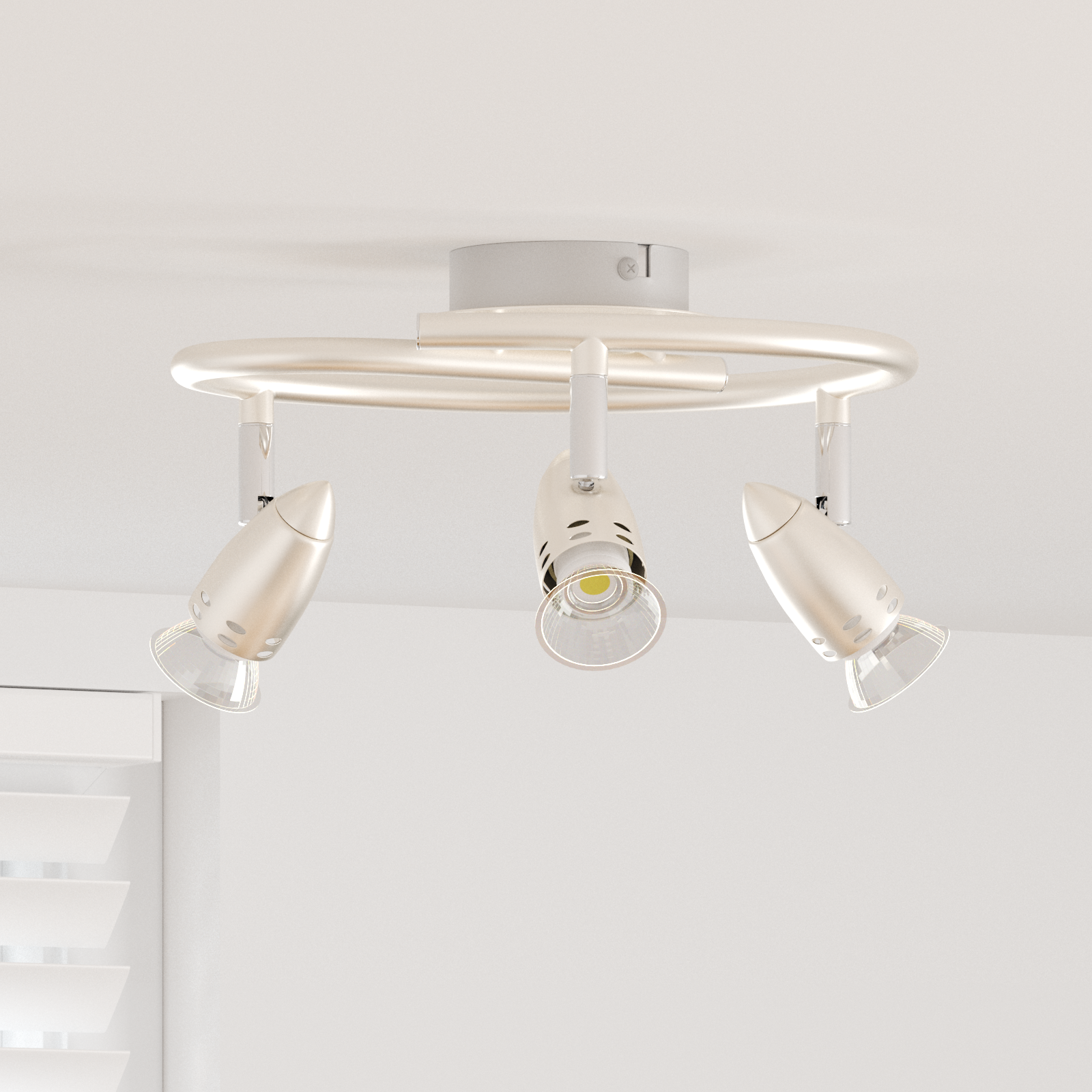 Faro da soffitto 3 vie regolabili in nichel opaco GU10