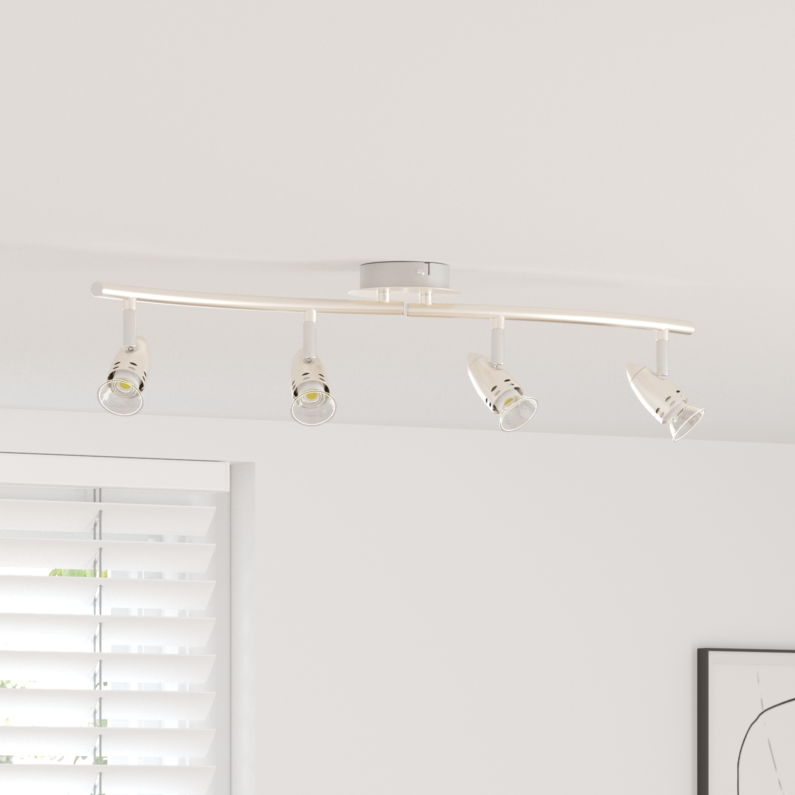 Faretto da soffitto regolabile a 4 vie Nichel opaco GU10