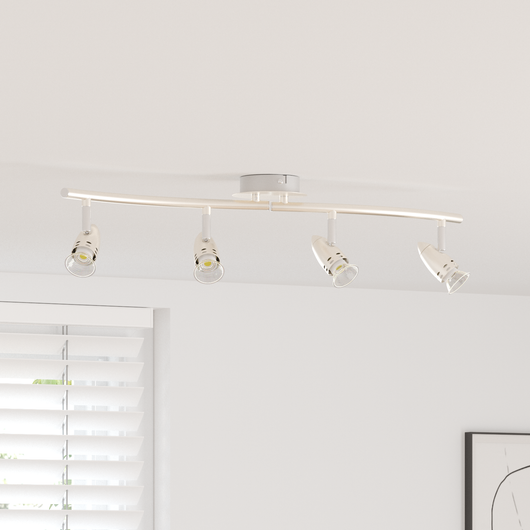 Faretto da soffitto regolabile a 4 vie Nichel opaco GU10