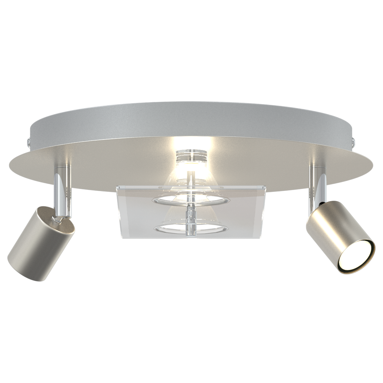 Faretti da soffitto con 2 teste regolabili Nickel opaco GU10