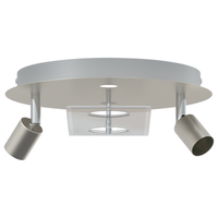 Faretti da soffitto con 2 teste regolabili Nickel opaco GU10