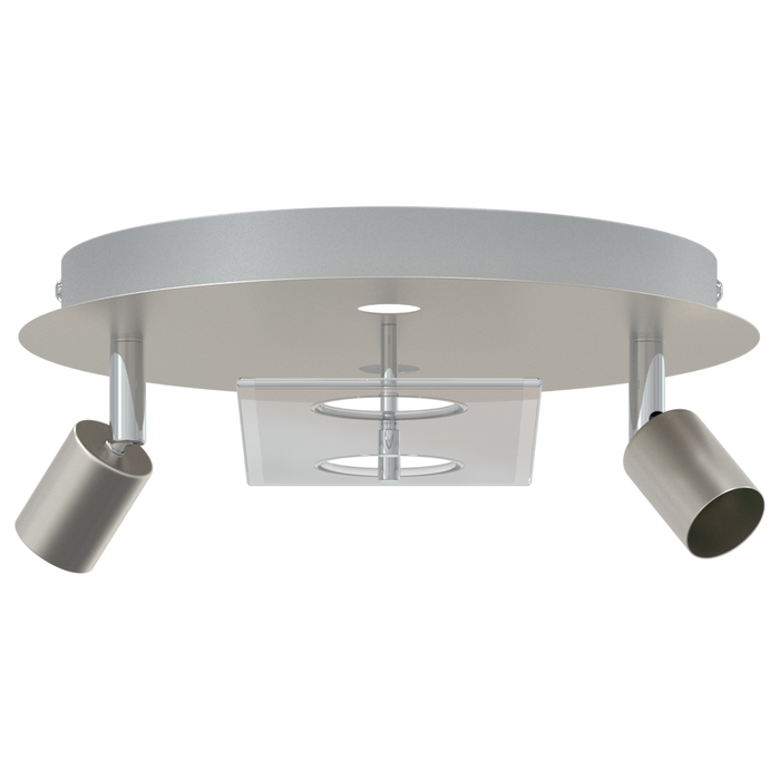 Faretti da soffitto con 2 teste regolabili Nickel opaco GU10