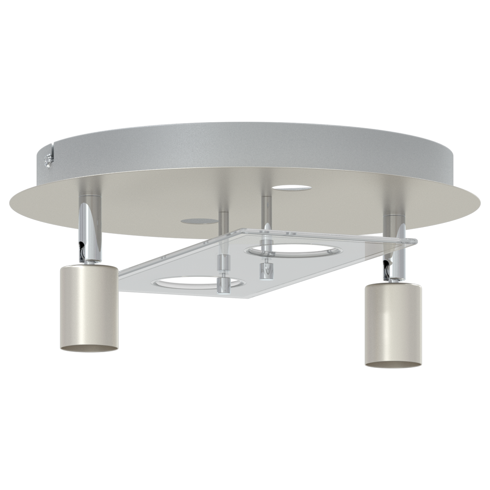Faretti da soffitto con 2 teste regolabili Nickel opaco GU10