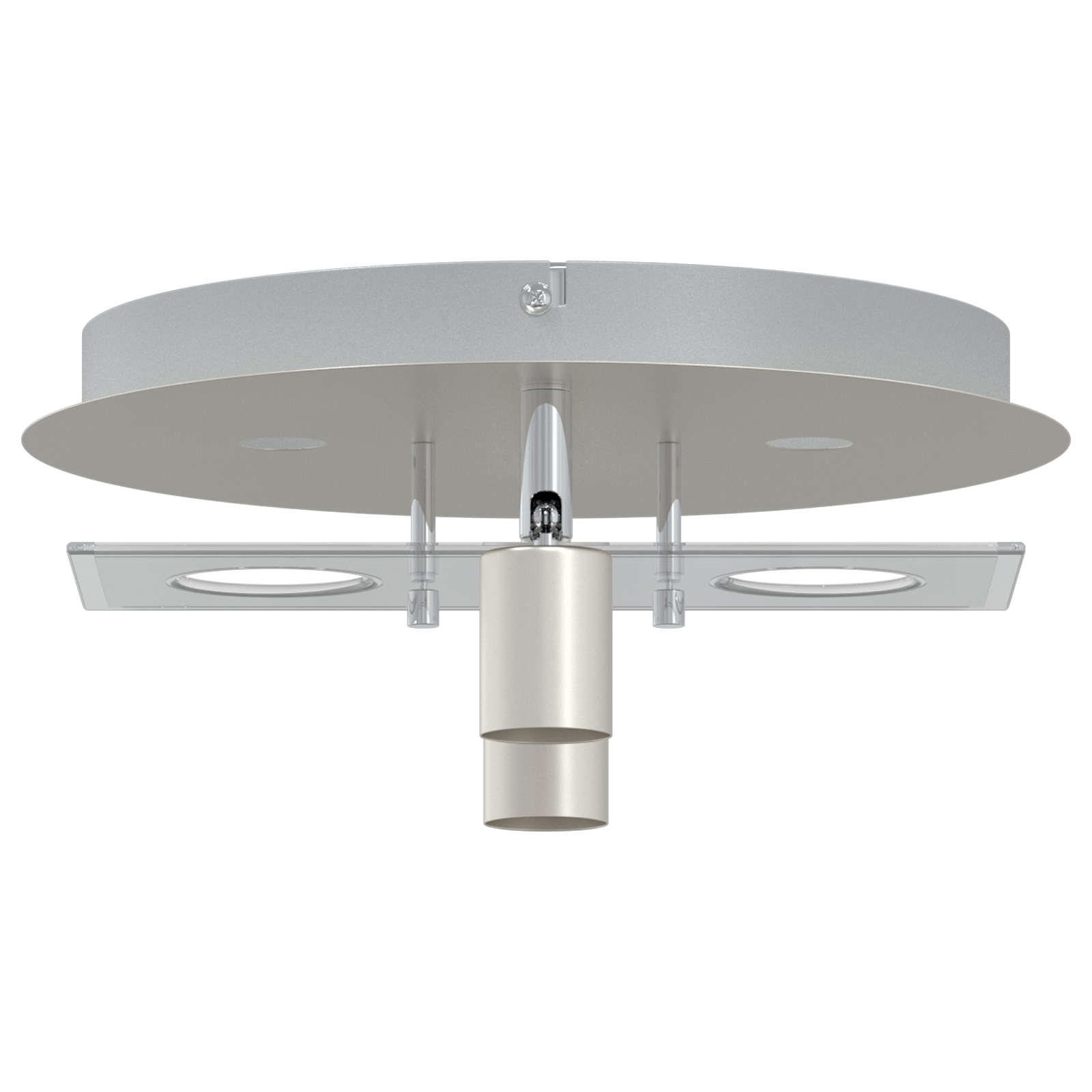 Faretti da soffitto con 2 teste regolabili Nickel opaco GU10