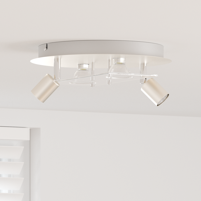 Faretti da soffitto con 2 teste regolabili Nickel opaco GU10