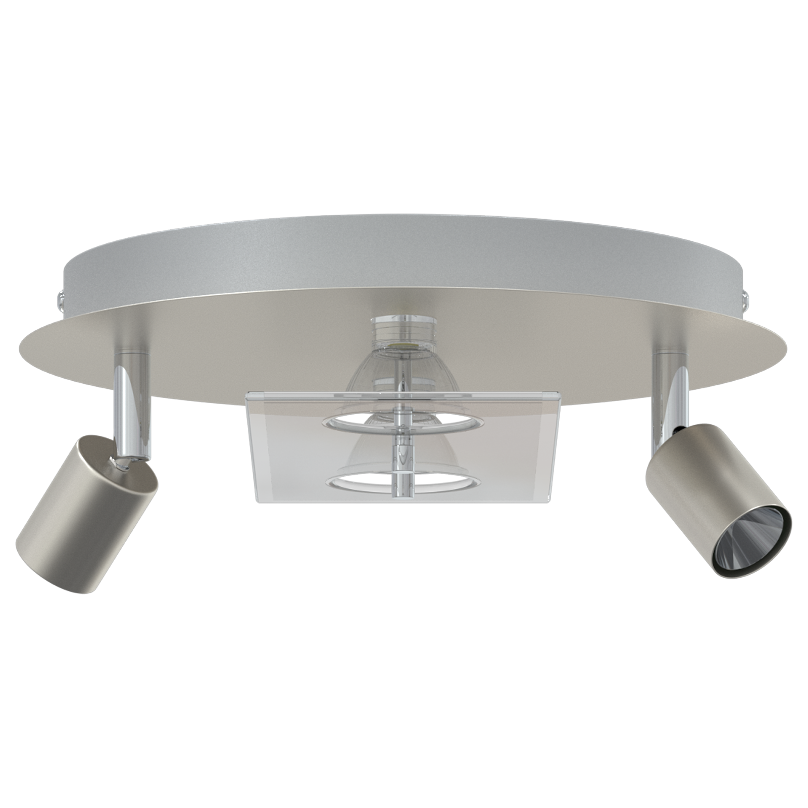 Faretti da soffitto con 2 teste regolabili Nickel opaco GU10