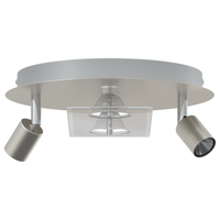 Faretti da soffitto con 2 teste regolabili Nickel opaco GU10