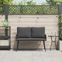 Panchina da Giardino  Nera 114x64x78 cm in Polyrattan