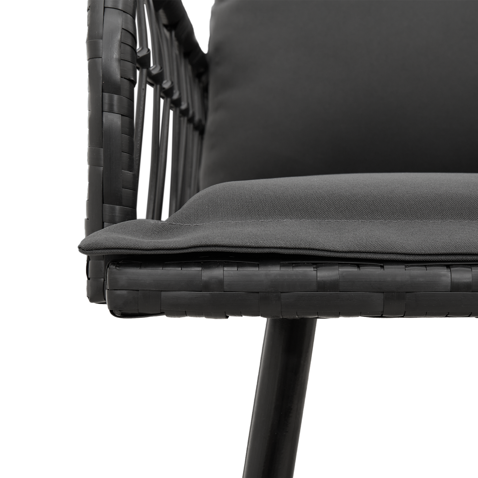 Divano ad angolo  Nero 231x173x78 cm in Polyrattan