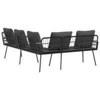 Divano ad angolo  Nero 231x173x78 cm in Polyrattan