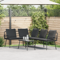 Divano ad angolo  Nero 231x173x78 cm in Polyrattan