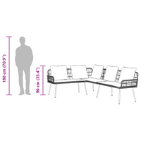 Divano ad angolo  Nero 231x173x78 cm in Polyrattan