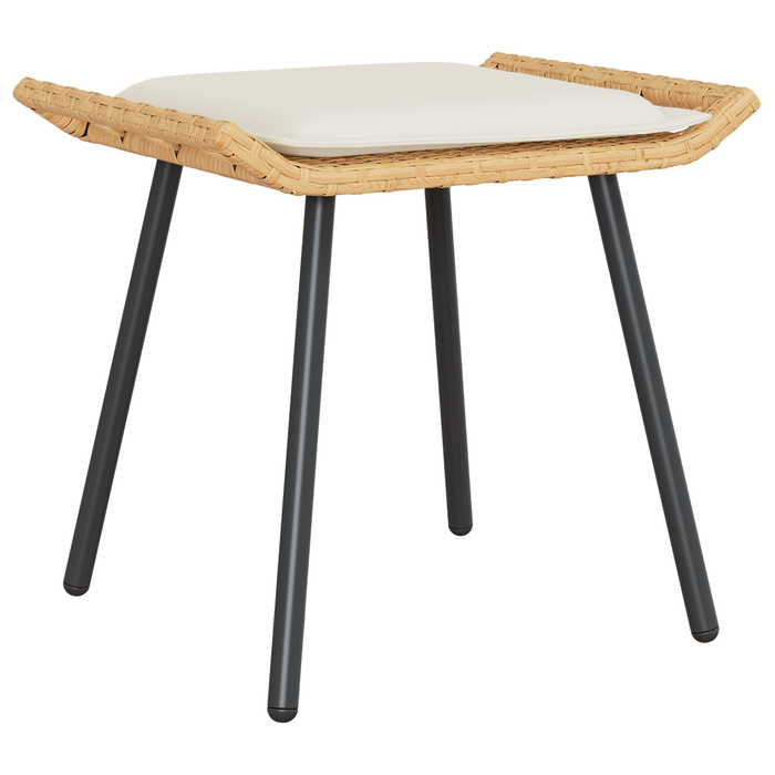 Sgabelli da Giardino 2 pcs Naturale 50x40x45 cm Polyrattan