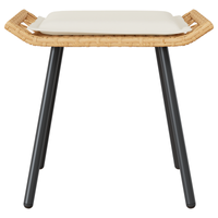 Sgabelli da Giardino 2 pcs Naturale 50x40x45 cm Polyrattan