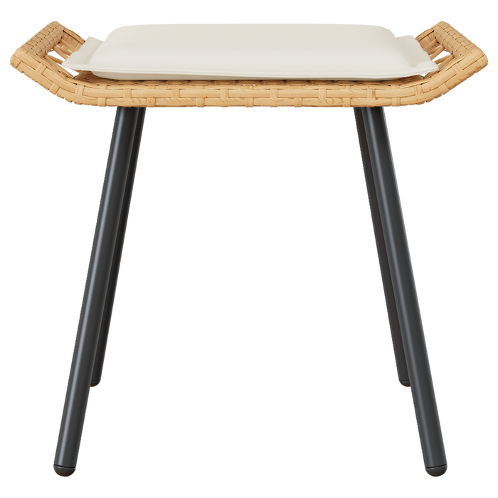 Sgabelli da Giardino 2 pcs Naturale 50x40x45 cm Polyrattan