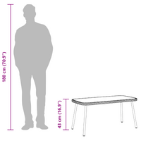 Tavolino da caffè Naturale 90x45x43 cm Polyrattan