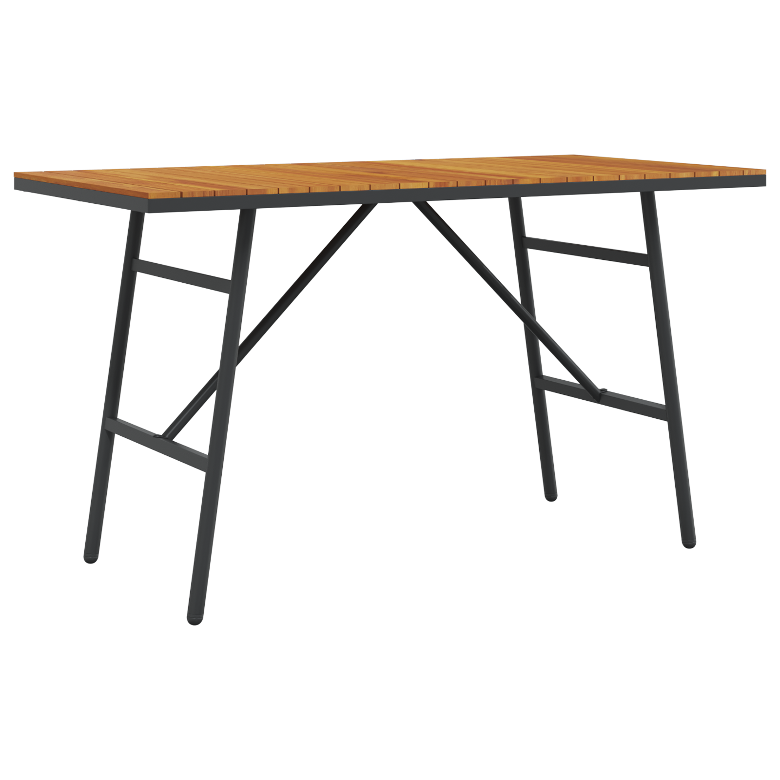 Tavolo da pranzo - Nero, 110x55x62 cm, in legno massello di acacia