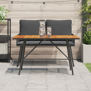 Tavolo da pranzo - Nero, 110x55x62 cm, in legno massello di acacia