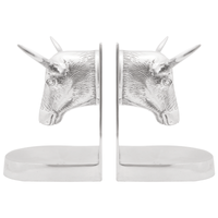 Fermalibri 2 pz Argento 21,5x15,5x20 cm Alluminio Toro