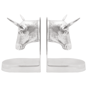 Fermalibri 2 pz Argento 21,5x15,5x20 cm Alluminio Toro