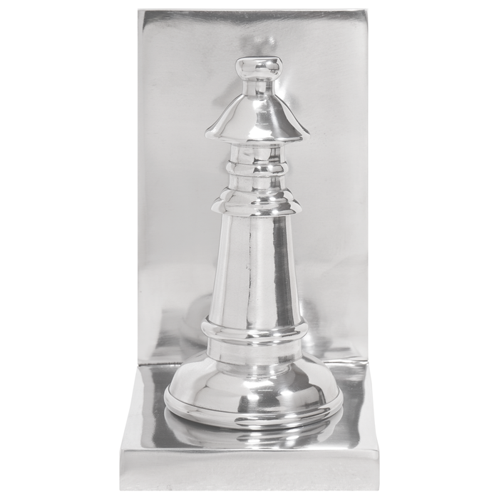 Fermalibri 2 pcs Argento 11x12x19,5 cm Alluminio Scacchi