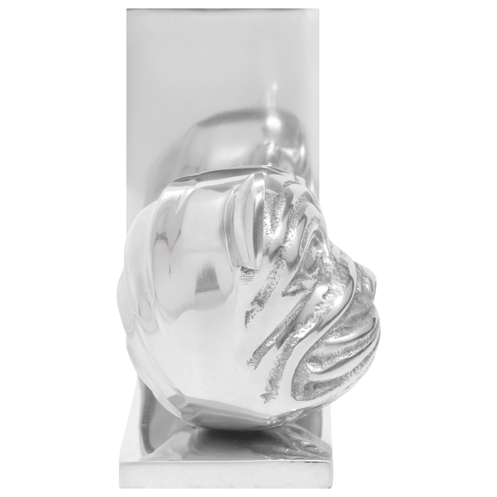Fermalibri 2 pcs Argento 8x12x16,5 cm Alluminio Cane