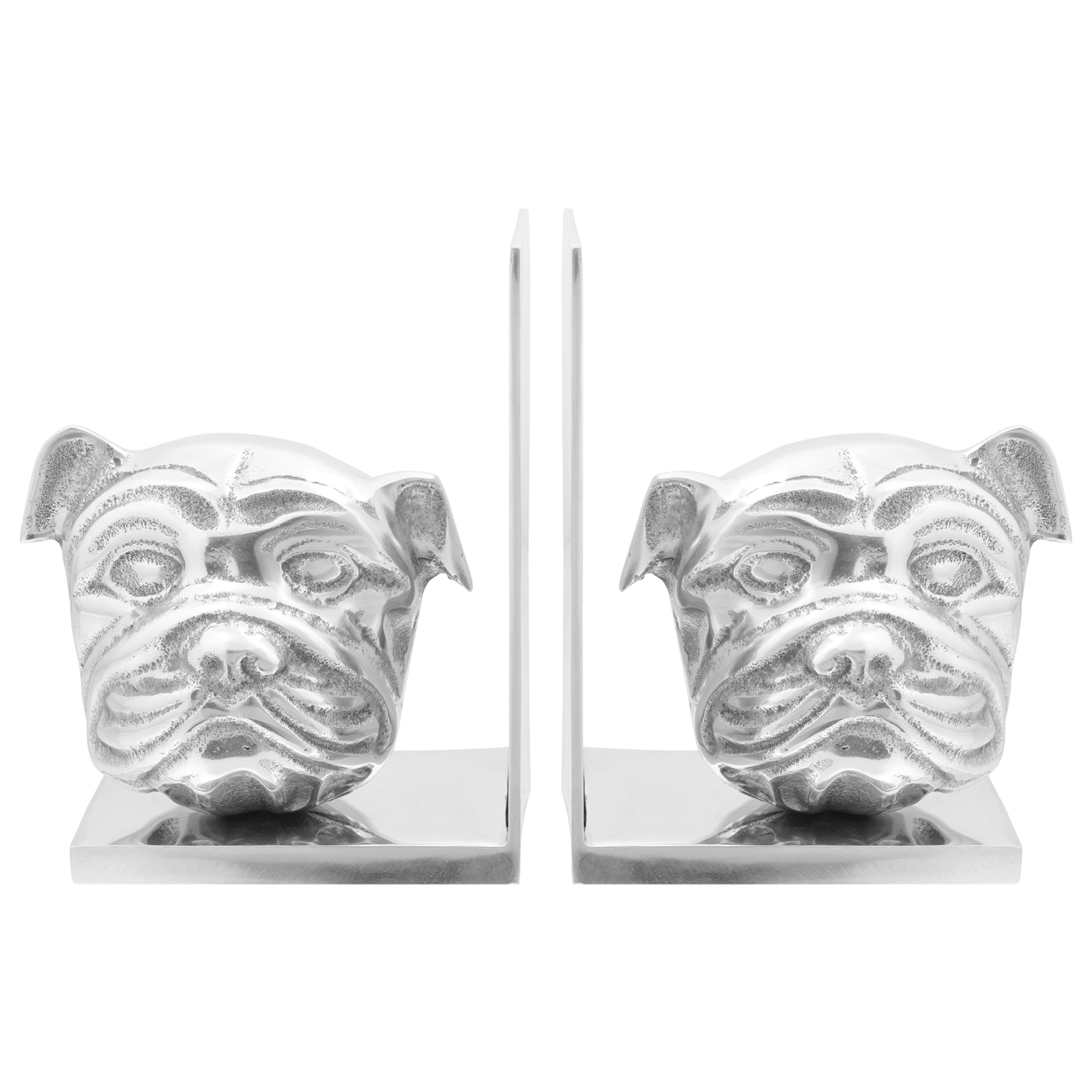Fermalibri 2 pcs Argento 8x12x16,5 cm Alluminio Cane