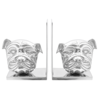 Fermalibri 2 pcs Argento 8x12x16,5 cm Alluminio Cane