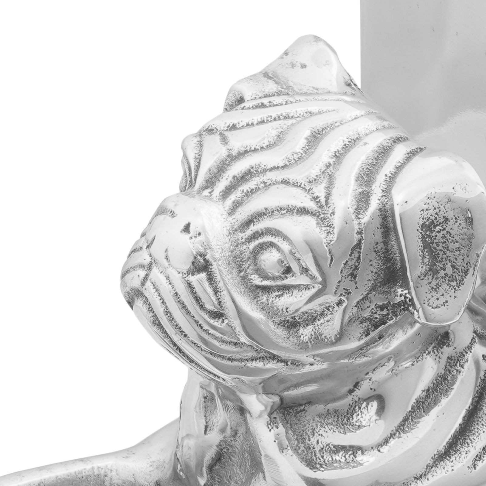 Fermalibri 2 pz Argento 12x15x18 cm Alluminio Cane