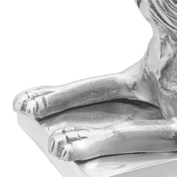 Fermalibri 2 pz Argento 12x15x18 cm Alluminio Cane