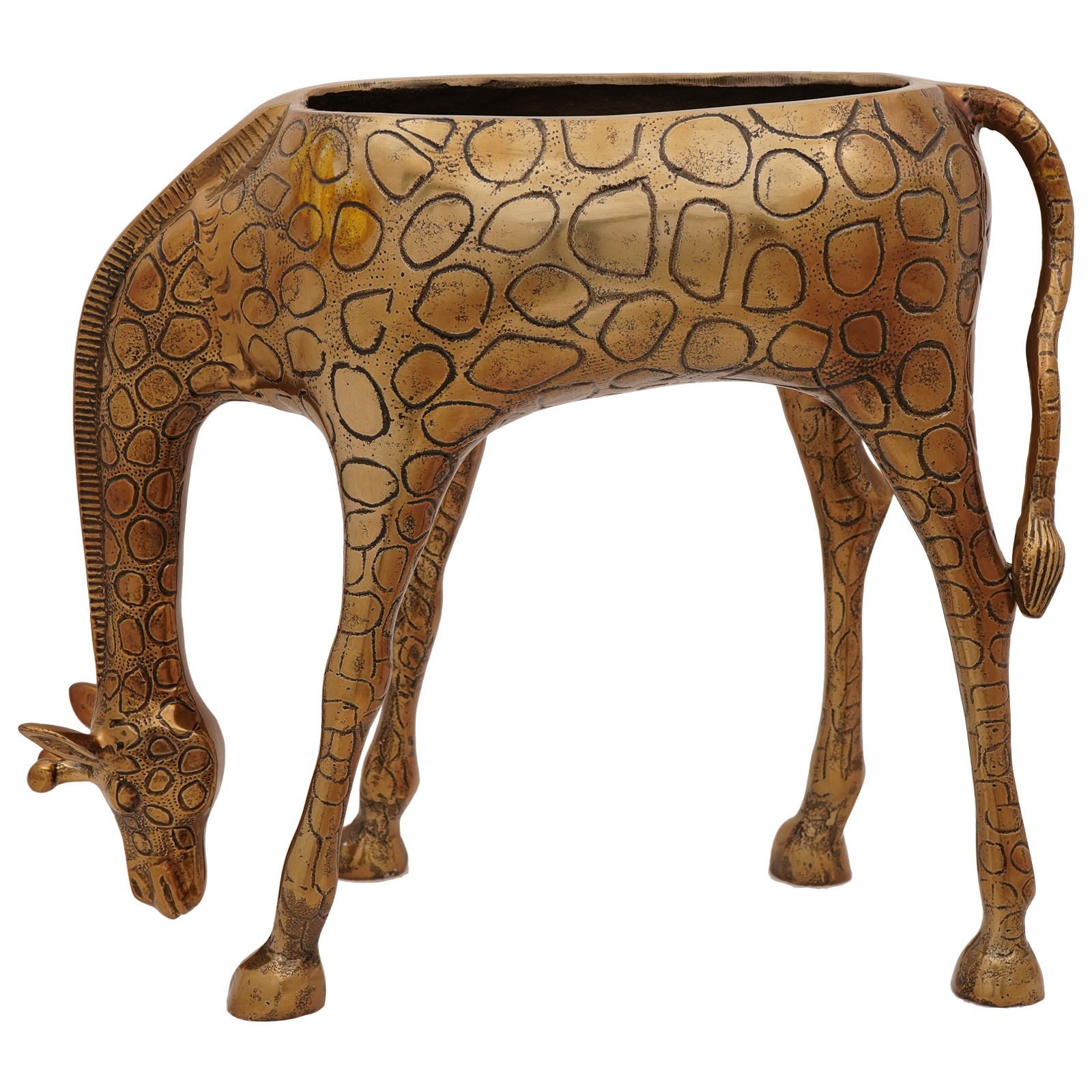 Secchiello per ghiaccio a forma di giraffa in ottone - 49x22x39 cm in alluminio