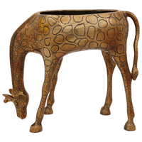 Secchiello per ghiaccio a forma di giraffa in ottone - 49x22x39 cm in alluminio