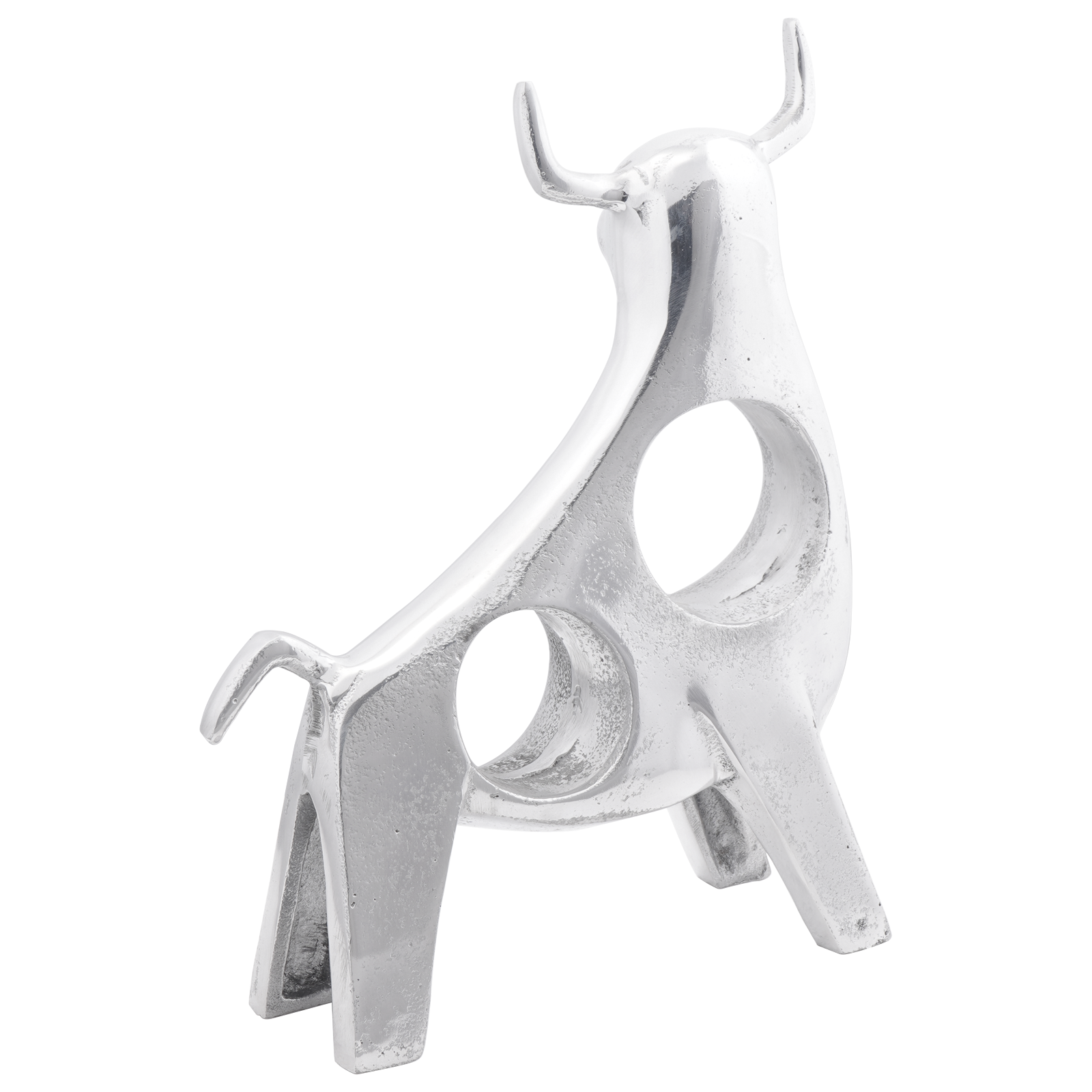 Scultura di toro  Argento 22x9,5x34 cm Alluminio