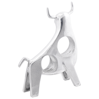 Scultura di toro  Argento 22x9,5x34 cm Alluminio