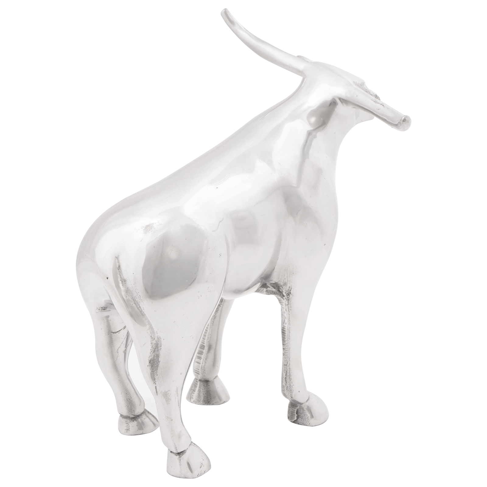 Scultura in Bull di  Argento 20x17x23 cm Alluminio
