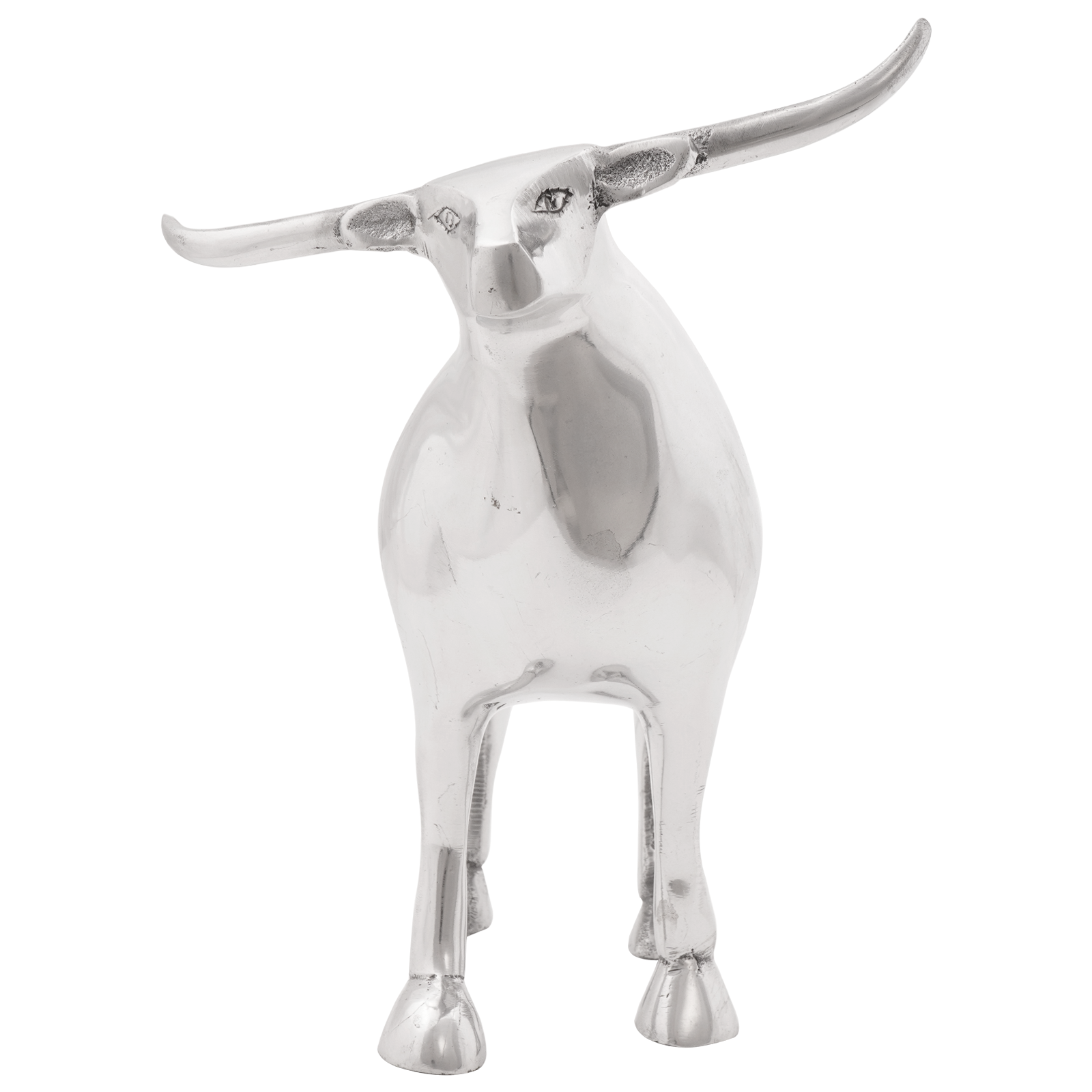 Scultura in Bull di  Argento 20x17x23 cm Alluminio