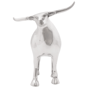 Scultura in Bull di  Argento 20x17x23 cm Alluminio