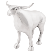 Scultura in Bull di  Argento 20x17x23 cm Alluminio