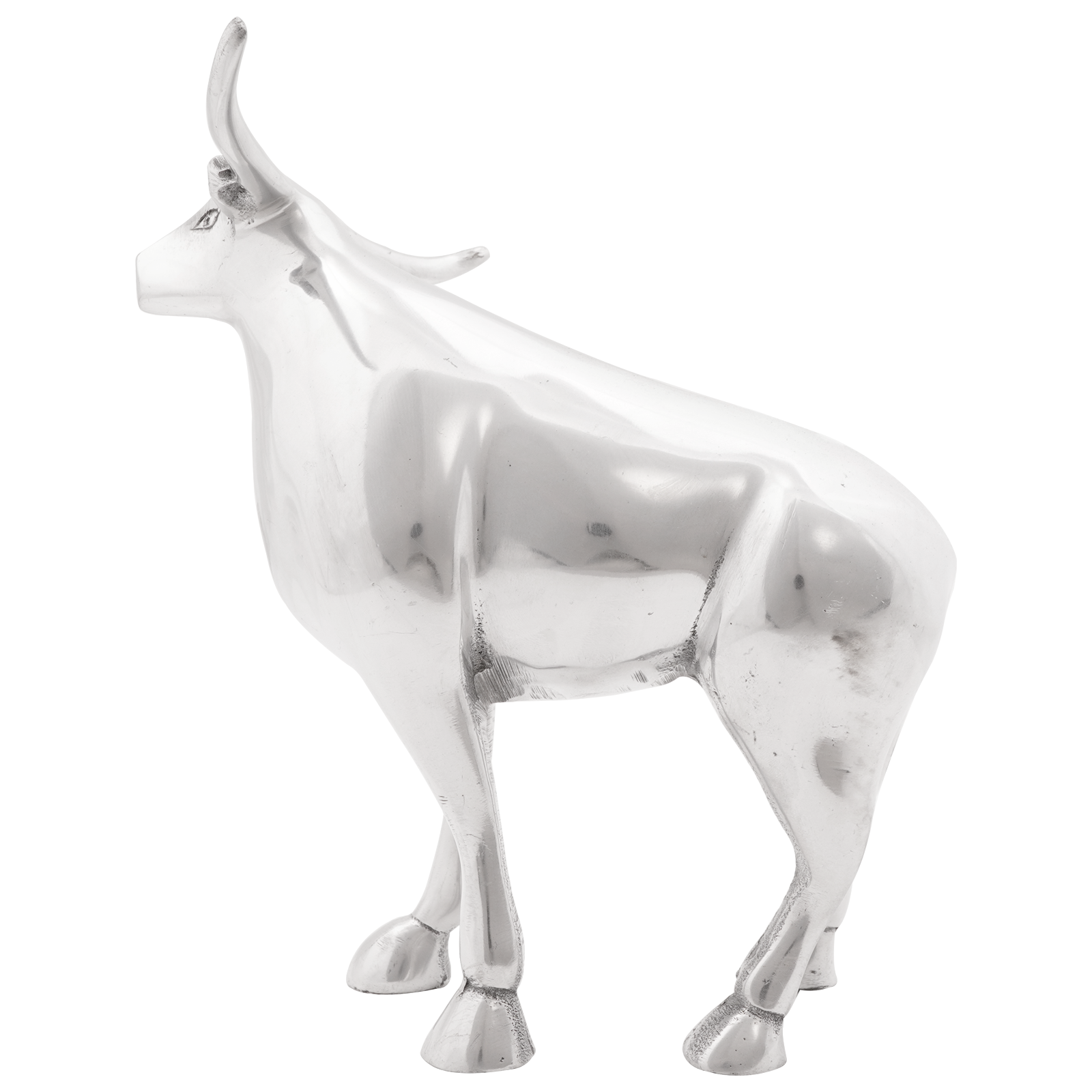 Scultura in Bull di  Argento 20x17x23 cm Alluminio