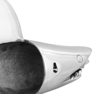 Scultura a Forma di Squalo Argento 68x20x24 cm Alluminio