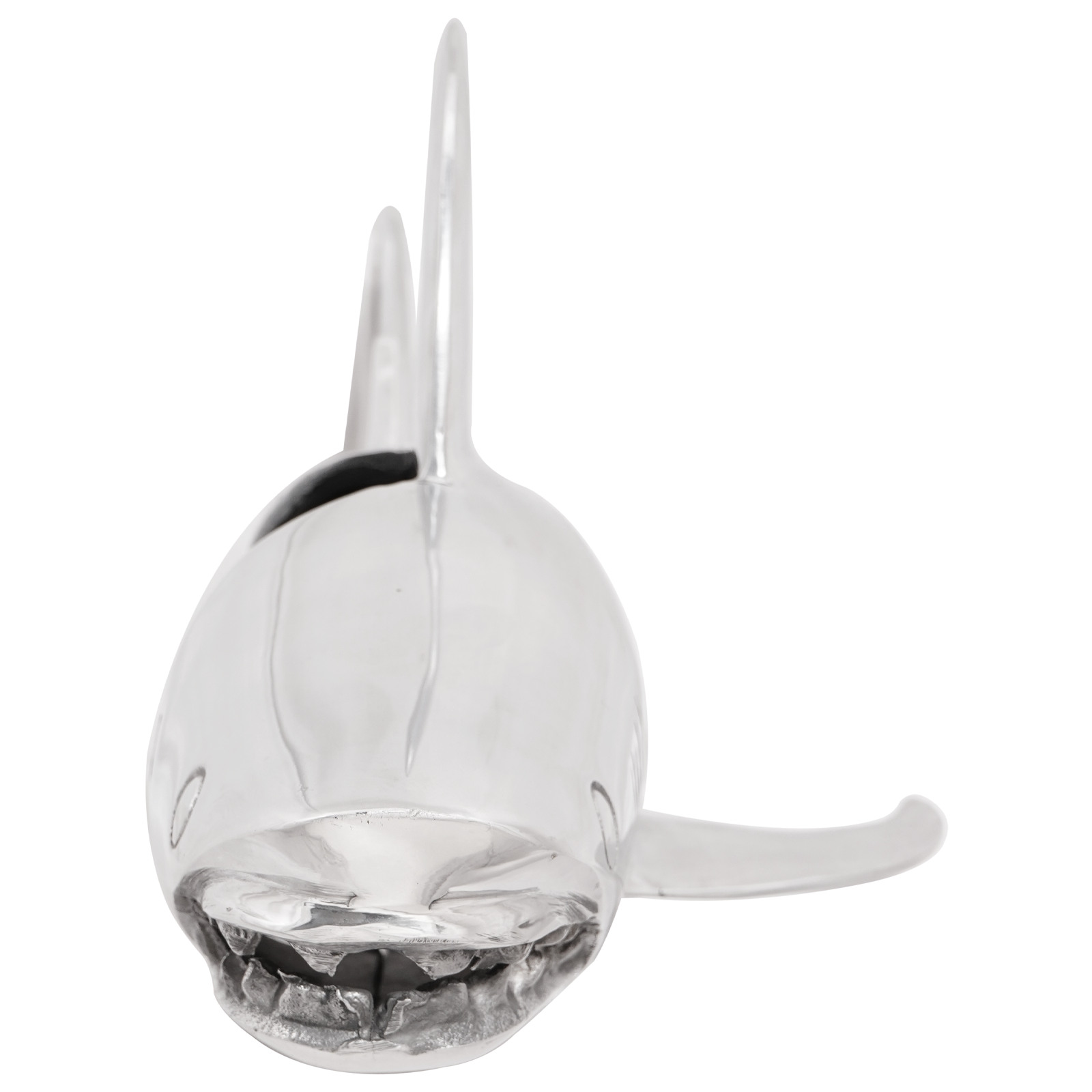 Scultura a Forma di Squalo Argento 68x20x24 cm Alluminio
