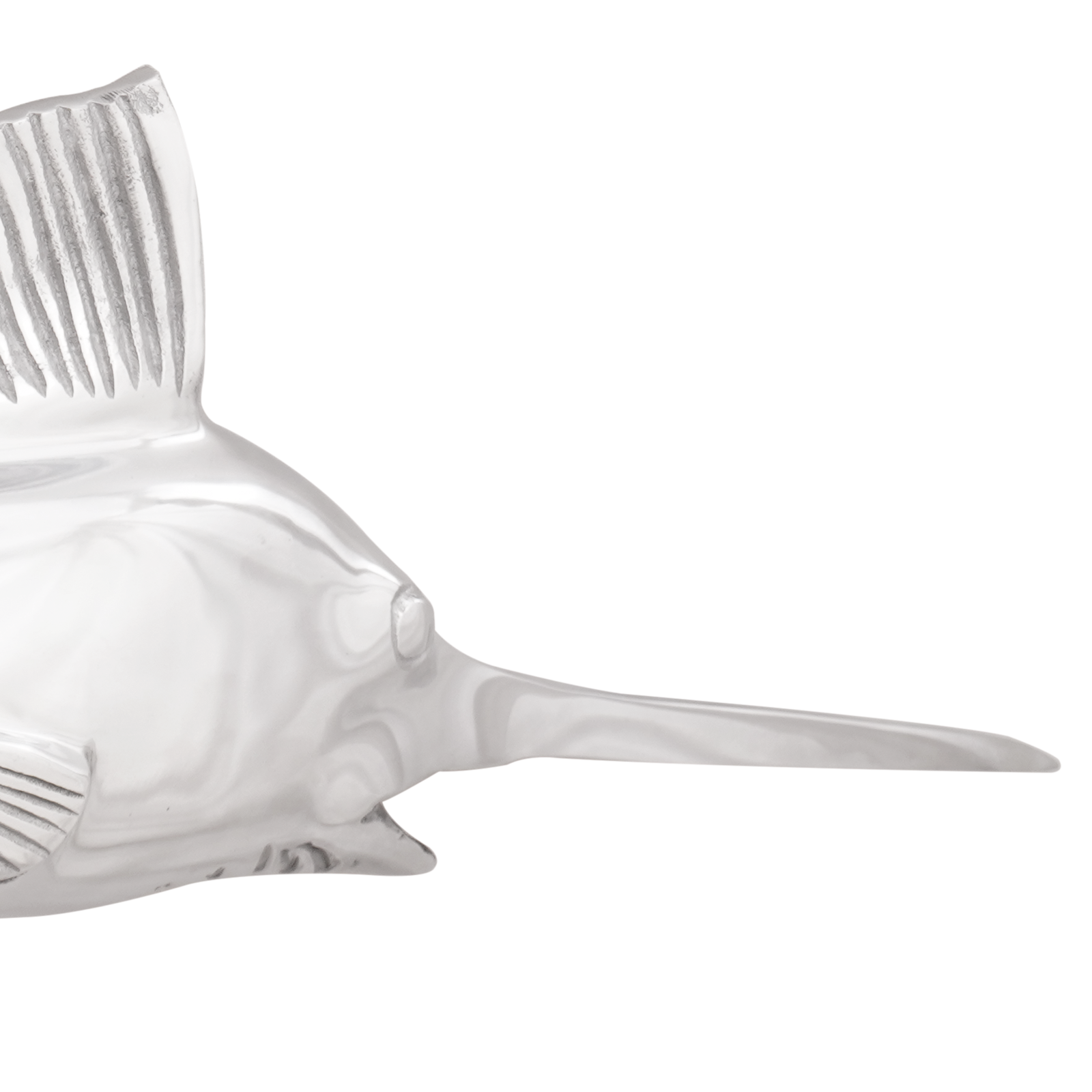 Pesce Spada da Muro Argento 91x8x26 cm in Alluminio
