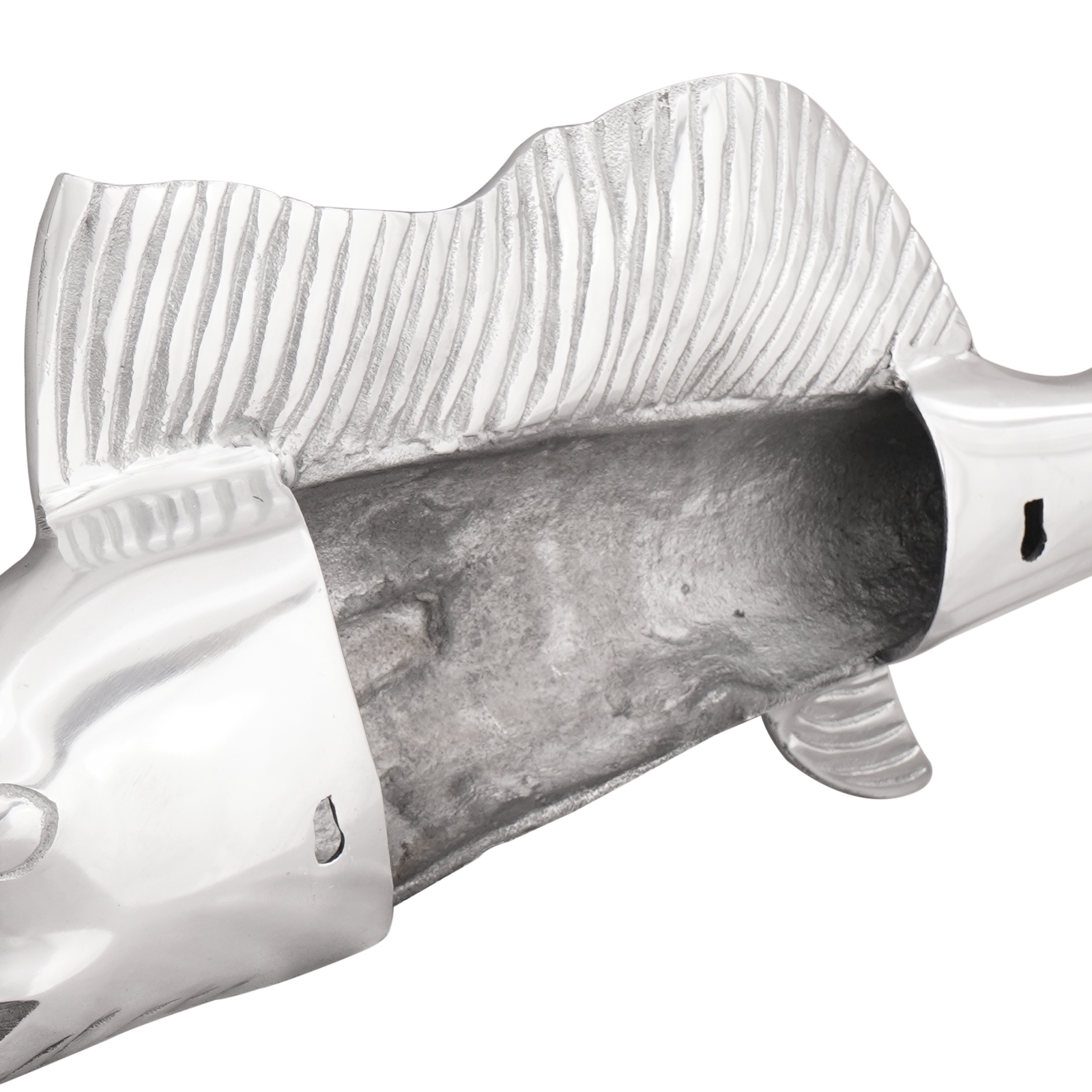 Pesce Spada da Muro Argento 91x8x26 cm in Alluminio