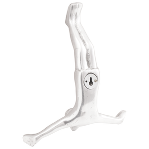 Scultura  Argento 22x8x25 cm Alluminio Uomo che cade